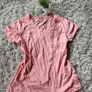 Pink casual time and true simple, basic, comfy, soft V-neck shirt